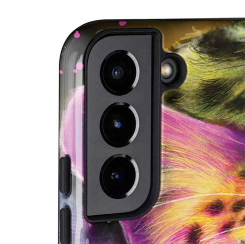 Neon Rainbow Cheetah with Rose by Sheena Pike Galaxy S22 Plus Pro Case
