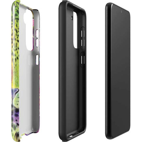 Neon Rainbow Cheetah with Rose by Sheena Pike Galaxy S22 Plus Pro Case
