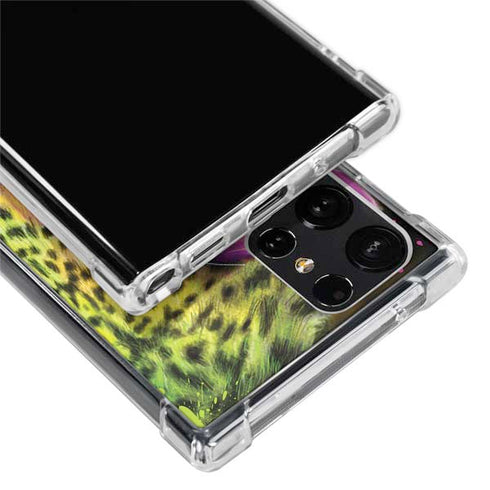 Neon Rainbow Cheetah with Rose by Sheena Pike Galaxy S22 Ultra Clear Case