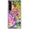 Neon Rainbow Cheetah with Rose by Sheena Pike Galaxy S23 Clear Case