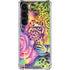 Neon Rainbow Cheetah with Rose by Sheena Pike Galaxy S23 Clear Case