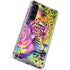 Neon Rainbow Cheetah with Rose by Sheena Pike Galaxy S23 Clear Case
