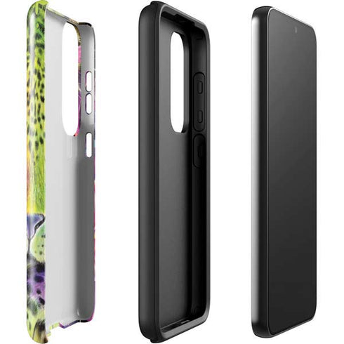 Neon Rainbow Cheetah with Rose by Sheena Pike Galaxy S23 Plus Pro Case