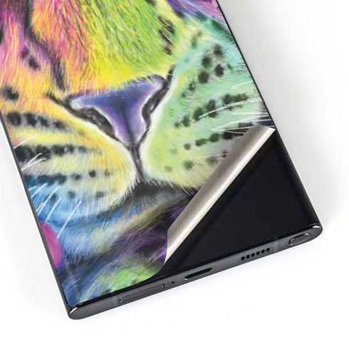 Neon Rainbow Cheetah with Rose by Sheena Pike Galaxy S23 Ultra Skin