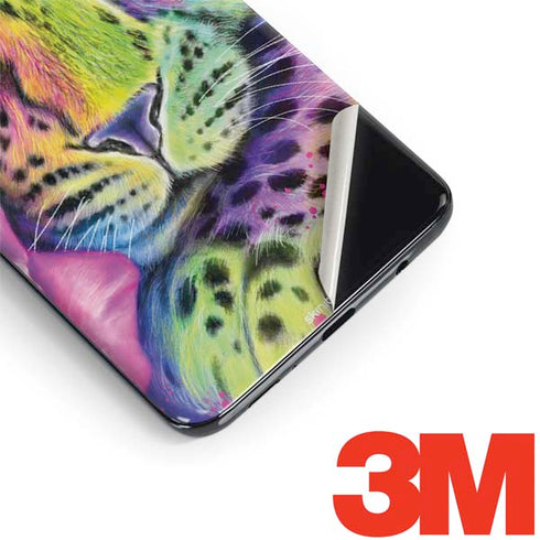 Neon Rainbow Cheetah with Rose by Sheena Pike Galaxy S9 Plus Skin