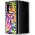 Neon Rainbow Cheetah with Rose by Sheena Pike Galaxy Z Fold4 5G Clear Case