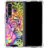 Neon Rainbow Cheetah with Rose by Sheena Pike Galaxy Z Fold4 5G Clear Case