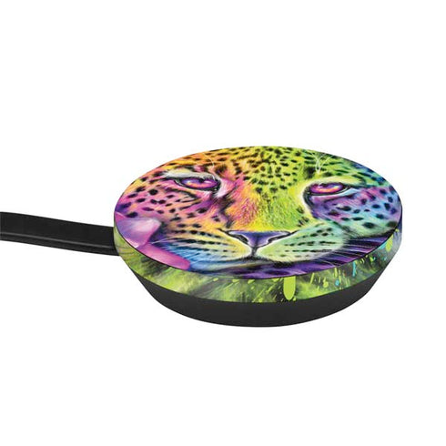 Neon Rainbow Cheetah with Rose by Sheena Pike Google Stadia Controller Skin