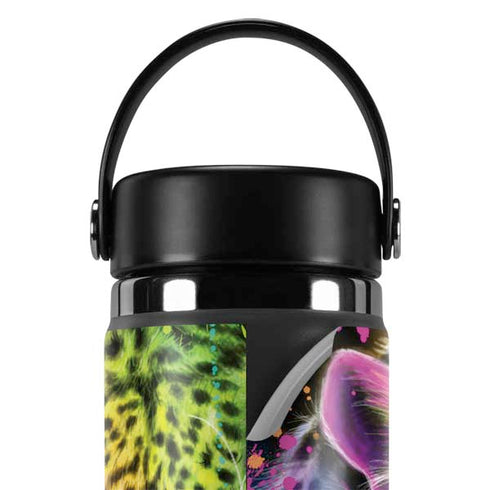 Neon Rainbow Cheetah with Rose by Sheena Pike Hydro Flask 20oz Wide Mouth Skin
