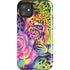 Neon Rainbow Cheetah with Rose by Sheena Pike iPhone 11 Impact Case