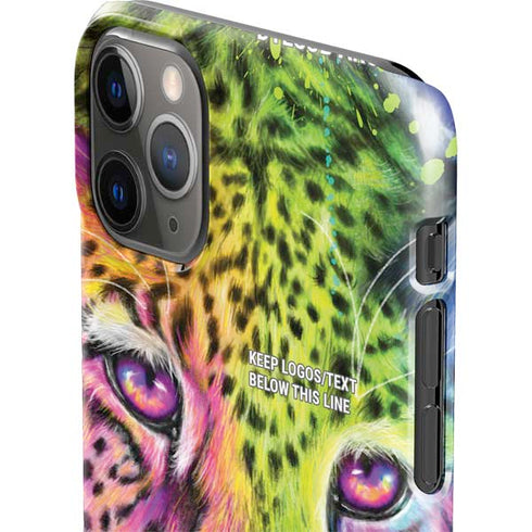 Neon Rainbow Cheetah with Rose by Sheena Pike iPhone 11 Pro Max Lite Case