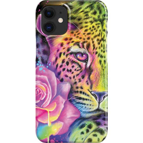 Neon Rainbow Cheetah with Rose by Sheena Pike iPhone 12 Mini Lite Case