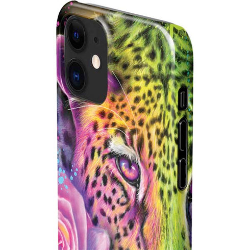Neon Rainbow Cheetah with Rose by Sheena Pike iPhone 12 Mini Lite Case