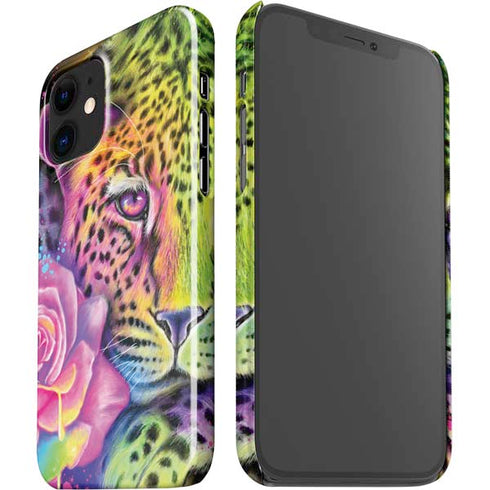 Neon Rainbow Cheetah with Rose by Sheena Pike iPhone 12 Mini Lite Case