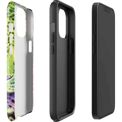 Neon Rainbow Cheetah with Rose by Sheena Pike iPhone 13 Pro Max Impact Case
