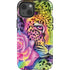 Neon Rainbow Cheetah with Rose by Sheena Pike iPhone 15 Impact Case