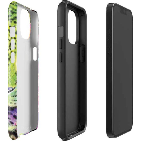 Neon Rainbow Cheetah with Rose by Sheena Pike iPhone 14 Impact Case