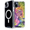 Neon Rainbow Cheetah with Rose by Sheena Pike iPhone 14 MagSafe Case