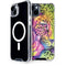 Neon Rainbow Cheetah with Rose by Sheena Pike iPhone 15 Plus MagSafe Case