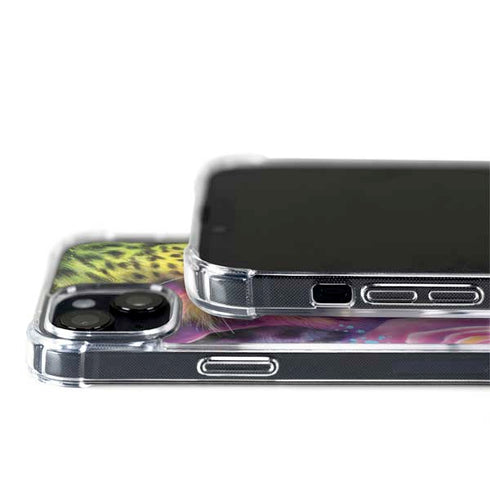 Neon Rainbow Cheetah with Rose by Sheena Pike iPhone 15 Plus MagSafe Case