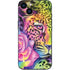 Neon Rainbow Cheetah with Rose by Sheena Pike iPhone 15 Plus Skin