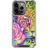Neon Rainbow Cheetah with Rose by Sheena Pike iPhone 14 Pro Clear Case