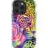 Neon Rainbow Cheetah with Rose by Sheena Pike iPhone 15 Pro Impact Case