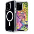 Neon Rainbow Cheetah with Rose by Sheena Pike iPhone 14 Pro MagSafe Case