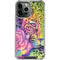 Neon Rainbow Cheetah with Rose by Sheena Pike iPhone 14 Pro Max Clear Case