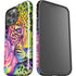 Neon Rainbow Cheetah with Rose by Sheena Pike iPhone 15 Pro Max Impact Case