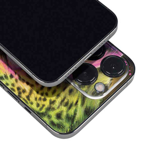 Neon Rainbow Cheetah with Rose by Sheena Pike iPhone 14 Pro Max Skin