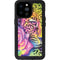 Neon Rainbow Cheetah with Rose by Sheena Pike iPhone 14 Pro Max Waterproof Case
