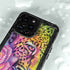 Neon Rainbow Cheetah with Rose by Sheena Pike iPhone 14 Pro Max Waterproof Case