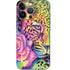 Neon Rainbow Cheetah with Rose by Sheena Pike iPhone 15 Pro Skin