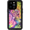 Neon Rainbow Cheetah with Rose by Sheena Pike iPhone 14 Pro Waterproof Case