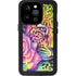 Neon Rainbow Cheetah with Rose by Sheena Pike iPhone 14 Pro Waterproof Case