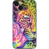 Neon Rainbow Cheetah with Rose by Sheena Pike iPhone 14 Skin