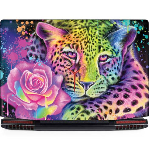 Neon Rainbow Cheetah with Rose by Sheena Pike Legion Y720 Skin