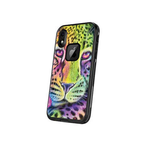 Neon Rainbow Cheetah with Rose by Sheena Pike LifeProof Fre iPhone Skin