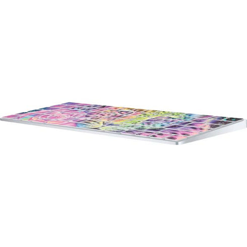 Neon Rainbow Cheetah with Rose by Sheena Pike Magic Keyboard Skin