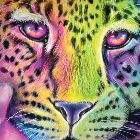 Neon Rainbow Cheetah with Rose by Sheena Pike Moto G6 Skin