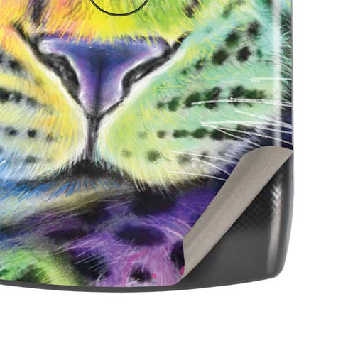 Neon Rainbow Cheetah with Rose by Sheena Pike Motorola RAZR Skin