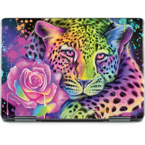 Neon Rainbow Cheetah with Rose by Sheena Pike Notebook 9 Pro 13in (2017) Skin