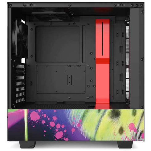 Neon Rainbow Cheetah with Rose by Sheena Pike NZXT H510 Compact ATX Mid-Tower Case Skin