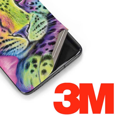 Neon Rainbow Cheetah with Rose by Sheena Pike OnePlus 7 Pro Skin