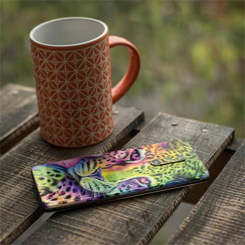 Neon Rainbow Cheetah with Rose by Sheena Pike OnePlus 7 Pro Skin