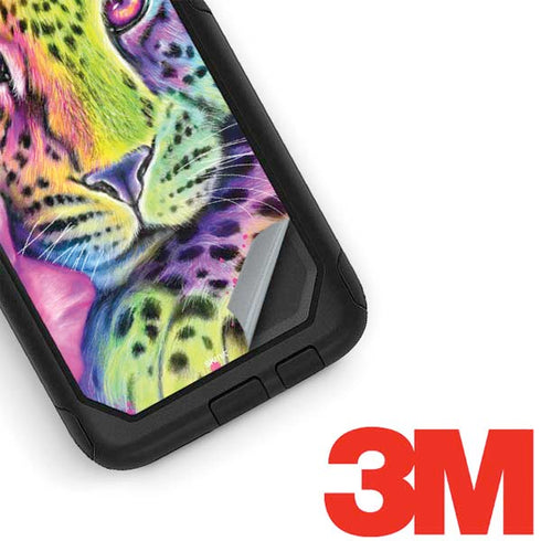 Neon Rainbow Cheetah with Rose by Sheena Pike Otterbox Commuter Galaxy Skin