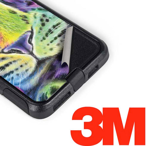 Neon Rainbow Cheetah with Rose by Sheena Pike Otterbox Commuter iPhone Skin