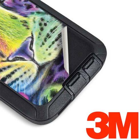 Neon Rainbow Cheetah with Rose by Sheena Pike Otterbox Defender Galaxy Skin