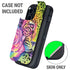 Neon Rainbow Cheetah with Rose by Sheena Pike Otterbox Defender iPhone Skin